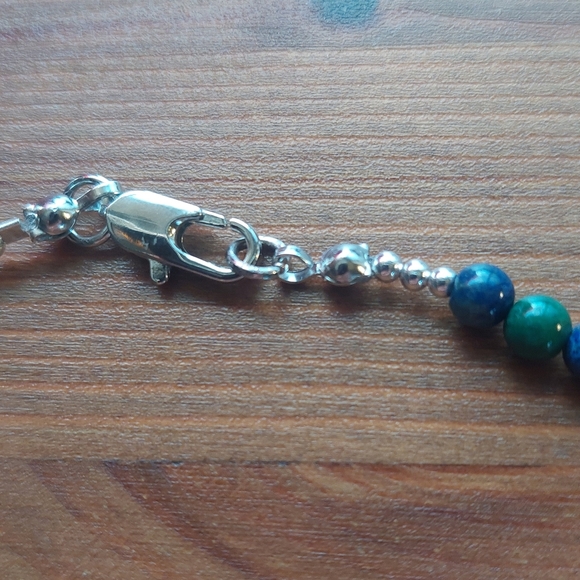 Lapis lazuli chrysocolla beaded necklace - Picture 4 of 7